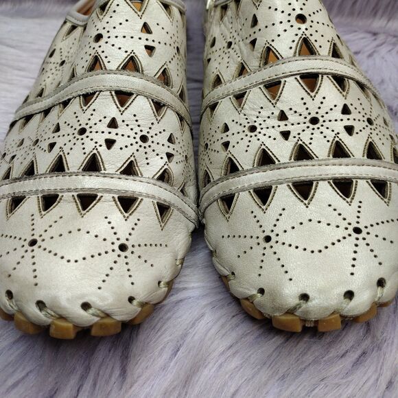 Spring Step Fusalide Leather Slip On Cut Out Clog Mules Womens Size 39/8.5 Grey - Picture 2 of 8